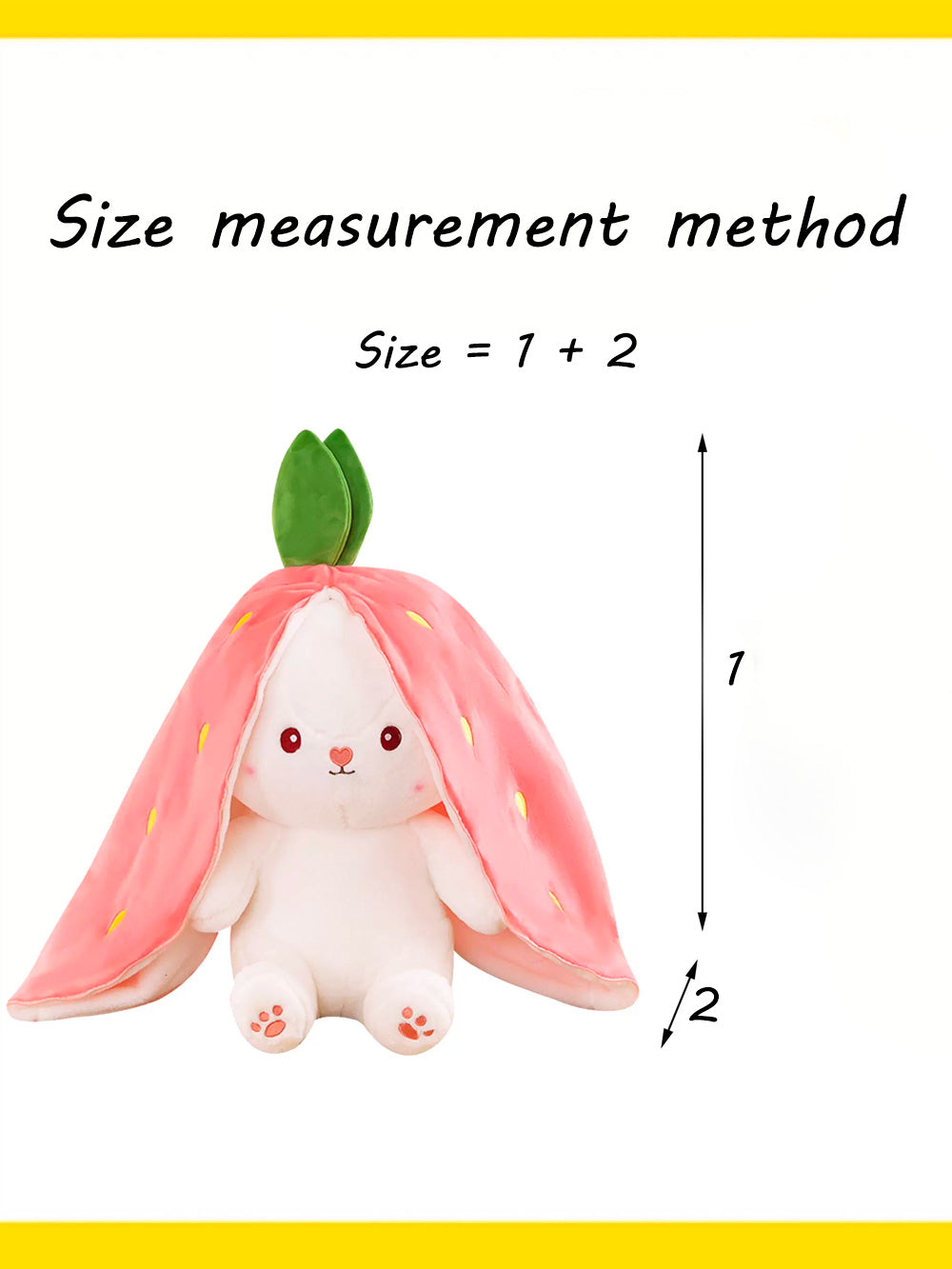 Strawberry turns into a rabbit doll | Plush toy Sleeping pillow for girl