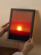 Kinetic Sunrise Sunset Hand Pulled Wall Lamp - Adjustable Dual Rope Night Light - Bedroom Decorative Lighting