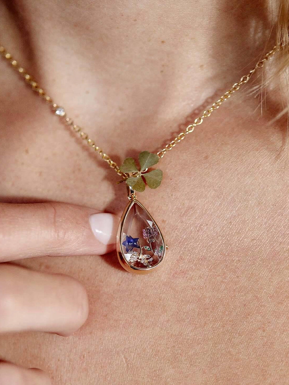 French-style niche design necklace | Luxury gift -Teardrop pendant