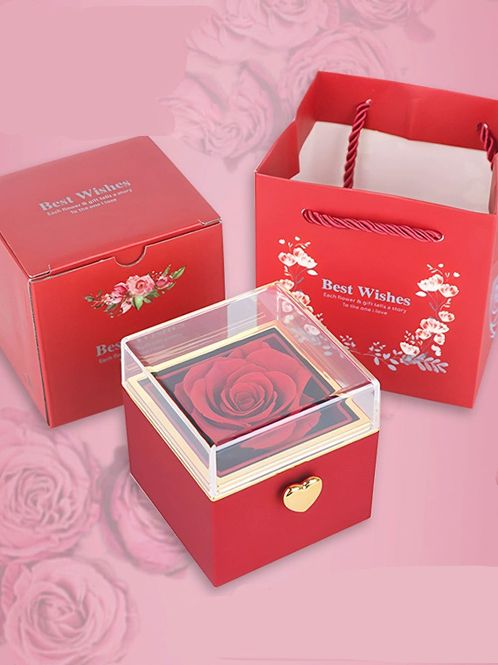 Flip-open ring box |Surprise box |Creative jewelry box |Reversible necklace box