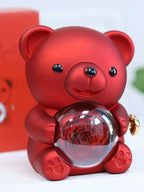 Valentine's Day confession jewelry box, high - value huggable bear, rose and ring gift set