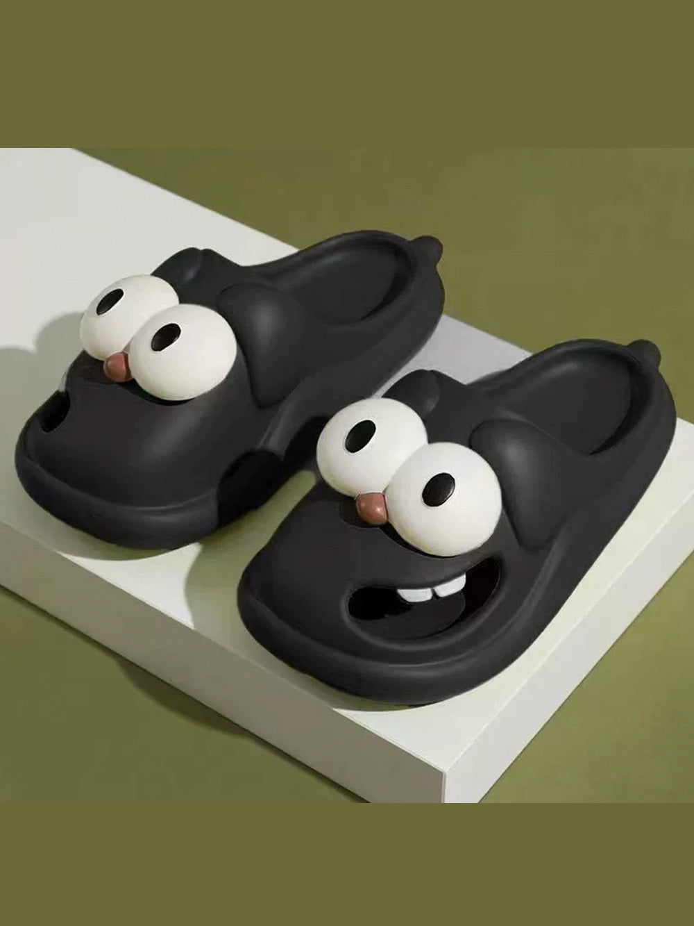 Big-eyed dog slippers, indoor thick-soled non-slip sandals