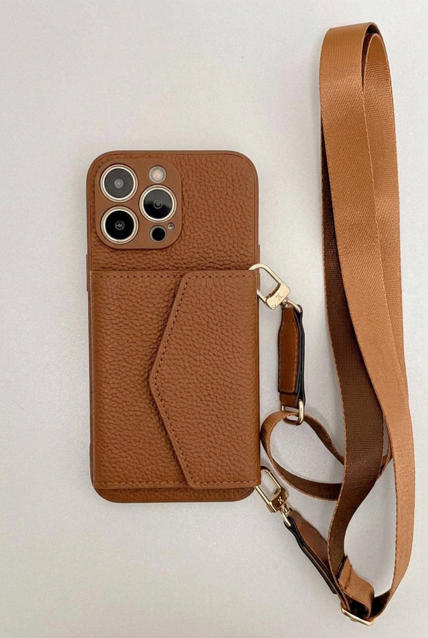Brown iPhone case 2001 large | Accordion card holder (subject to the video)