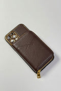 Brown iPhone case 2004 Large | Accordion card holder (subject to the video)