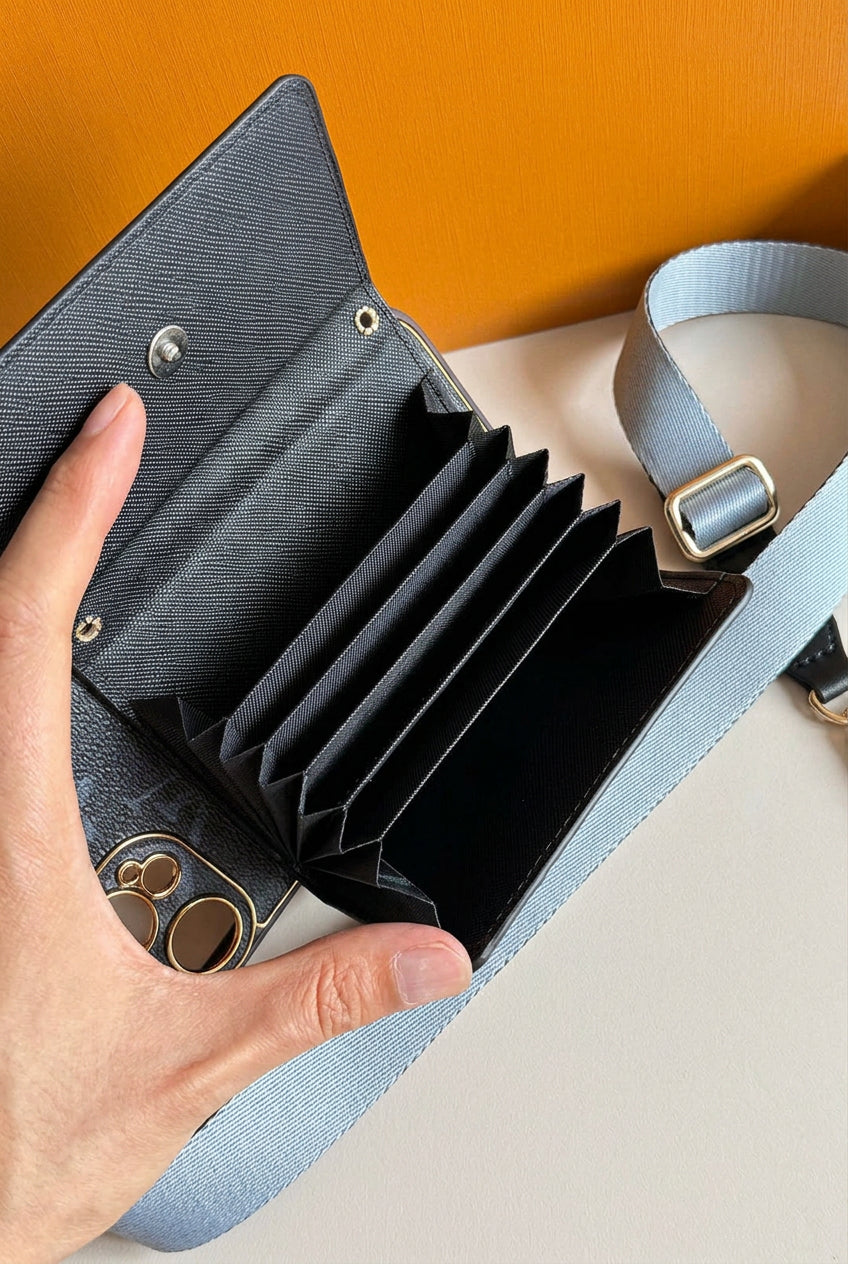 L series Phone case 1035 black | with card holder (subject to the video)