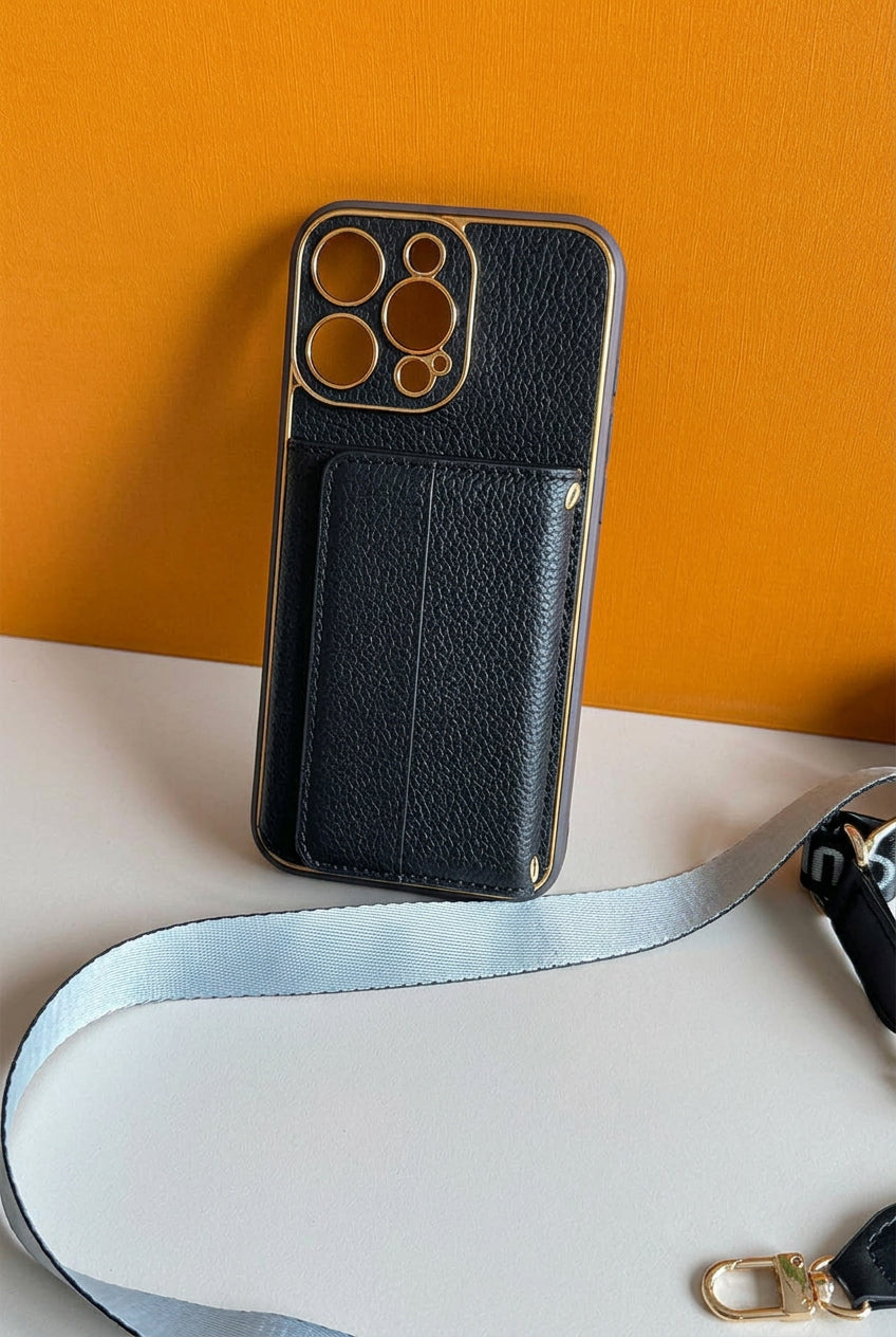 L series Phone case 1035 black | with card holder (subject to the video)