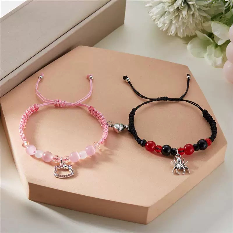 Spider-Man magnetic bracelet|couple's style, hand-woven.