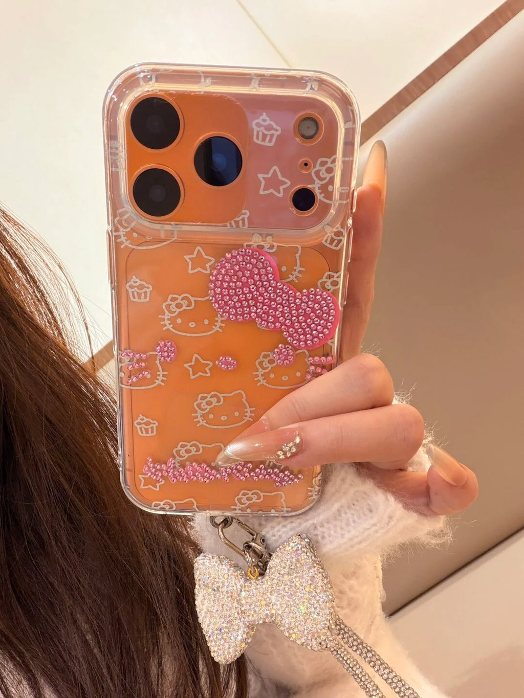 Hellokitty Clear Pink Glitter Cute Kawaii Phone Case #20260110