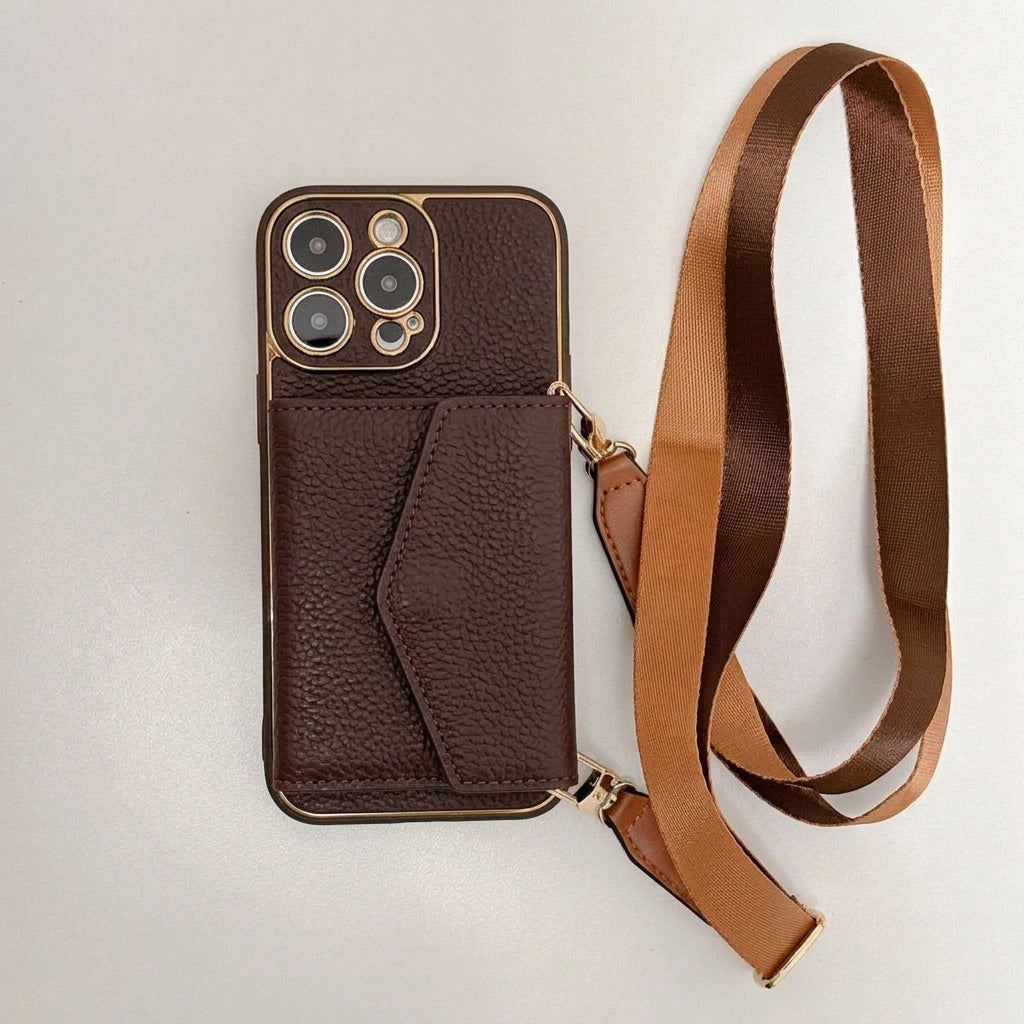Brown iPhone case 2001 large | Accordion card holder (subject to the video)